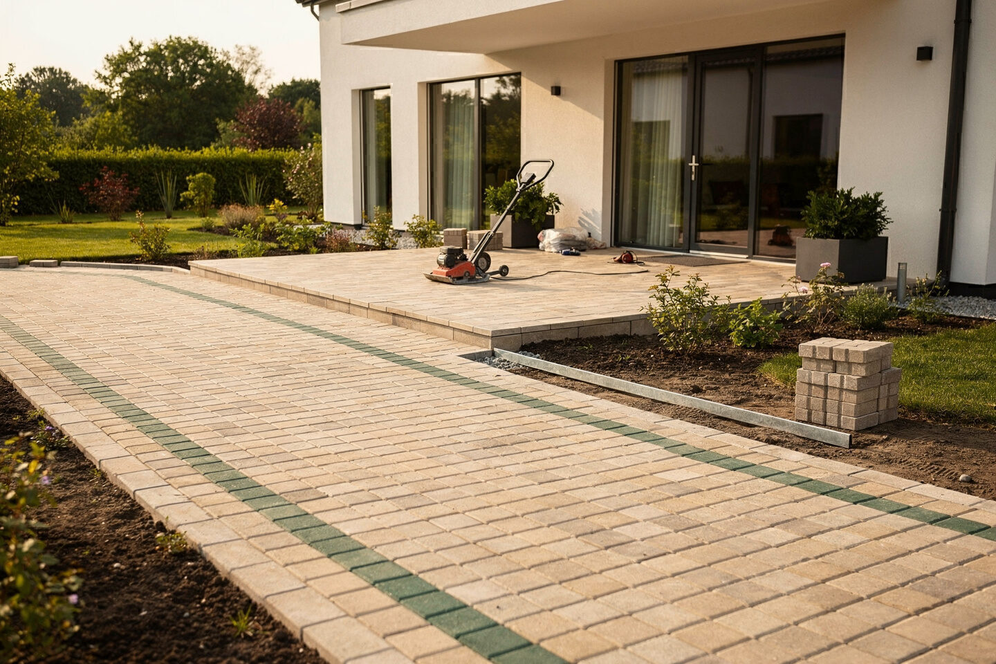 Pflasterarbeiten Terrasse & Einfahrt – fachgerechte Pflasterarbeiten von Galabau De Wit